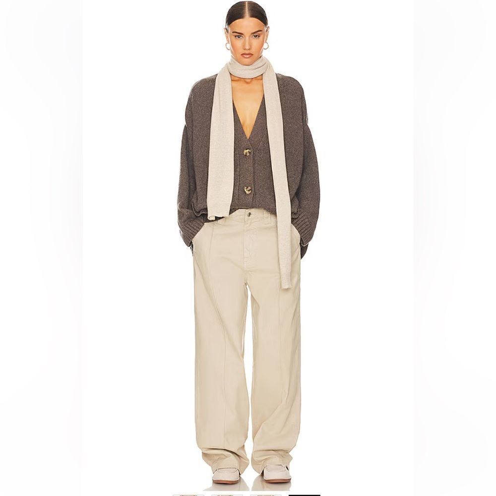 NWT HELSA Workwear Oversized Pants Taupe khaki wide leg Revolve M